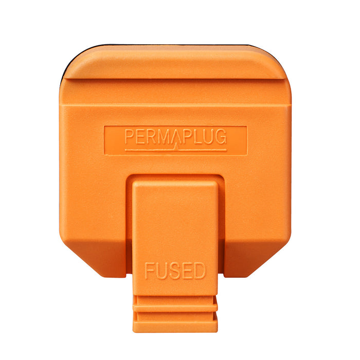 10x Orange Rubber Plug Top Heavy Duty Permaplug 13 Amp Fused 3 Pin Plug HDPT13O