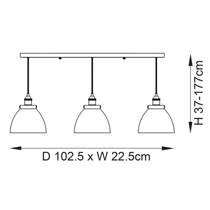 Endon Lighting Hansen 3lt Linear Pendant
