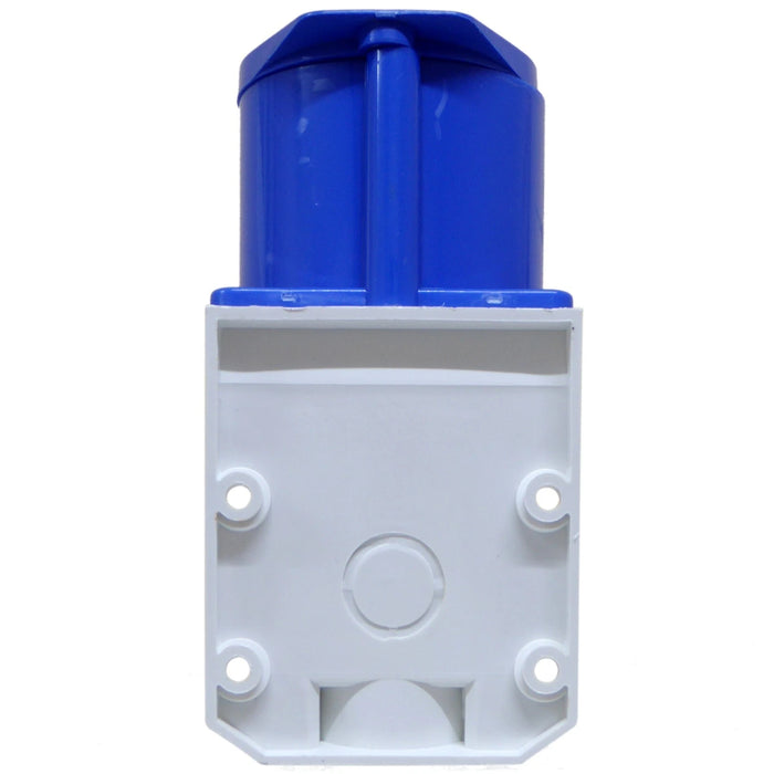 ESR ES32324 32a 3 Pin (2P+E) Blue IP44 Industrial Surface Socket M25 Thread 240V