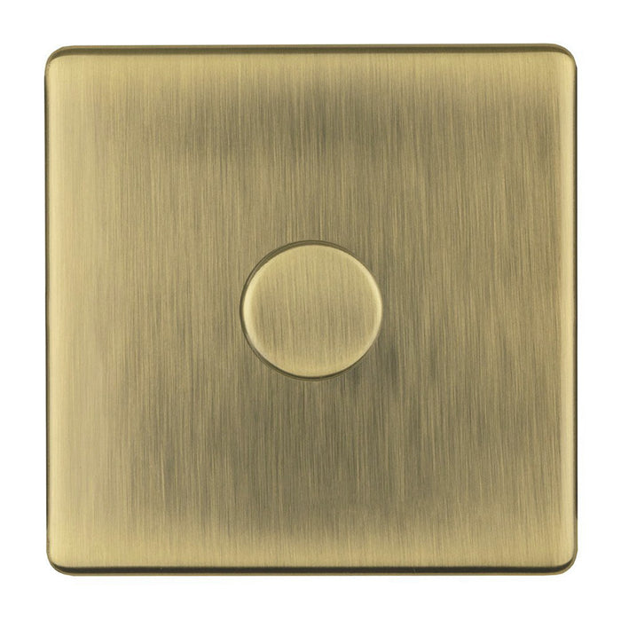 Antique Brass Screwless Single Dimmer Light Switch Flat Concealed Plate CAB81