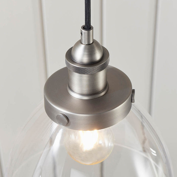 Endon Lighting Brushed Silver Hansen 1lt Linear Pendant 91738