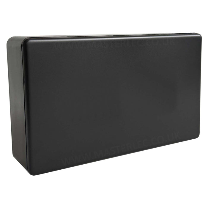 Matt Black Screwless Flatplate Double Blanking Plate with 32mm Black Surface Pattress Back Box
