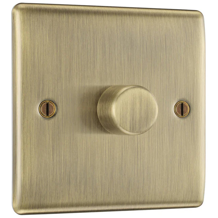 BG Antique Brass Single Dummy Dimmer Switch 1 Gang 2 Way (Fake Dimmer Switch)