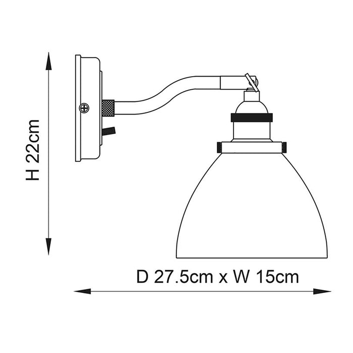 Endon Lighting Antique Brass Hansen Wall Light 77273