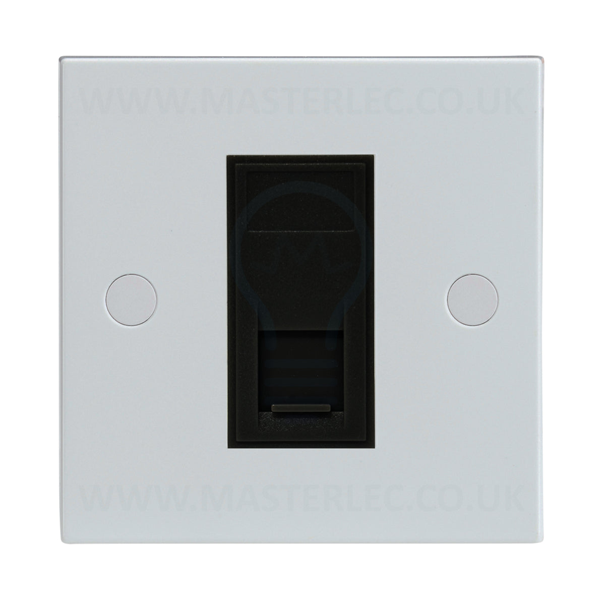 White Square Edge 1 Gang RJ45 CAT6A Data Ethernet Outlet Socket Black ...