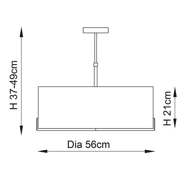 Endon Lighting Satin Nickel Slate Grey Hayfield 3lt Pendant 95834