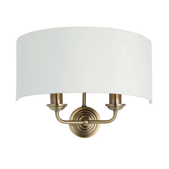 Endon Lighting Antique Brass Vintage Highclere 2lt Wall Light 98937