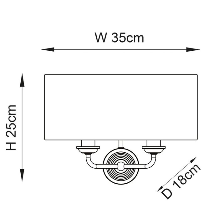 Endon Lighting Antique Brass Vintage Highclere 2lt Wall Light 98937
