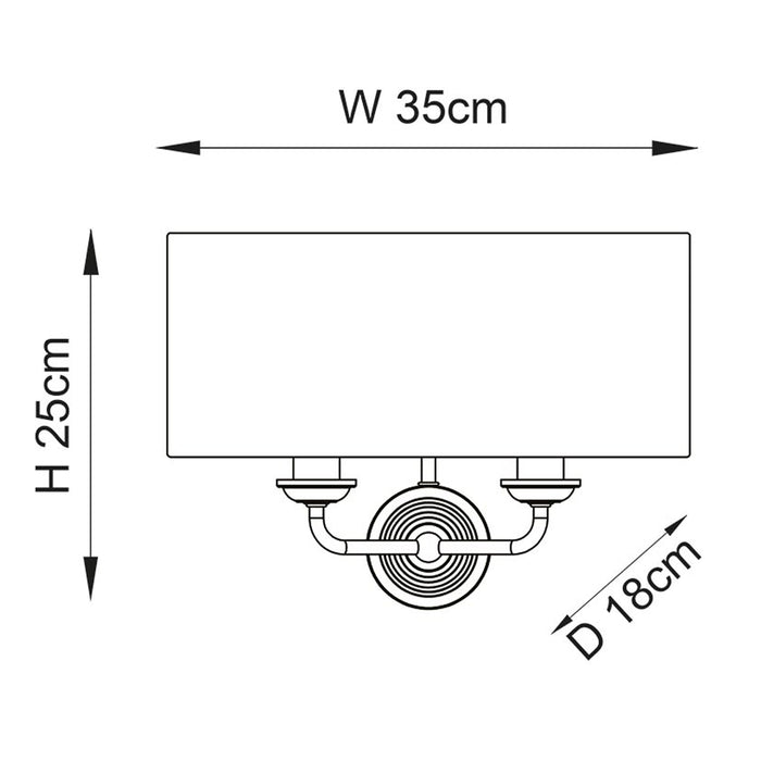 Endon Lighting Bright Nickel Charcoal Highclere 2lt Wall Light 94406