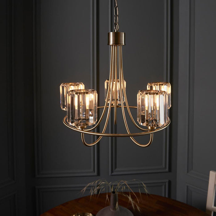 Endon Lighting Antique Brass Berenice 5 Light Pendant 107802