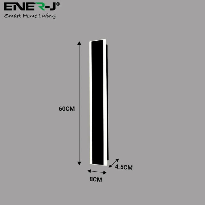 Outdoor Black Wall Lights, 60 x 8cm, 12W Waterproof, IP65, 3000k Warm White