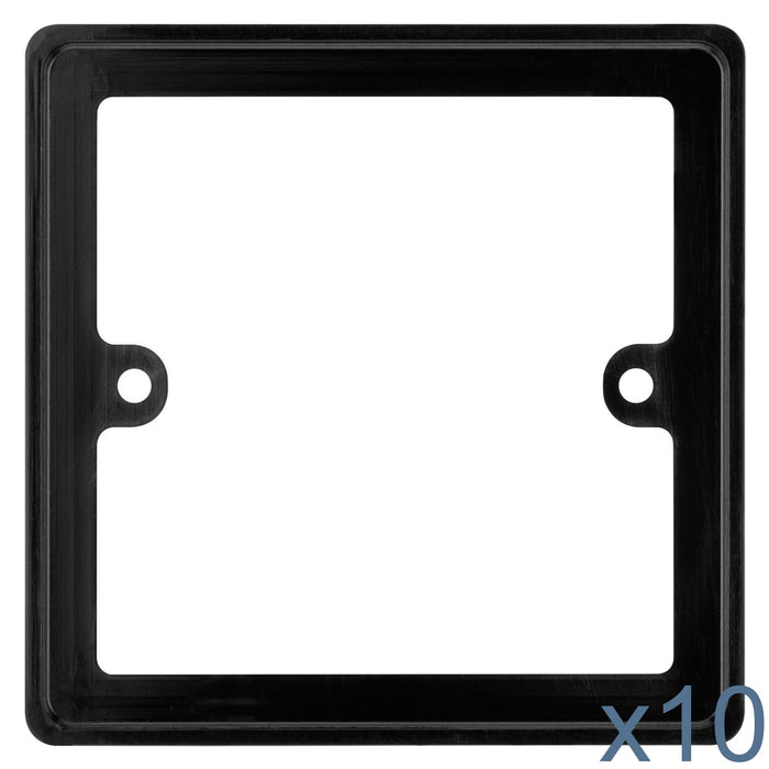 10x BG Nexus 817/B Black 1 Gang Single 10mm Depth Square Spacer Frame Back Box Plate 817/B-01