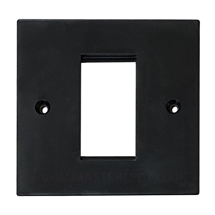 Black Square Edge Single 1 Gang Euro Module Faceplate Plastic Modular Faceplate