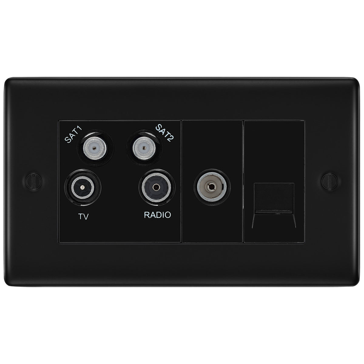 BG Matt Black Quadplex Screened TV FM and Satellite x2 + Return & 1 Ga ...
