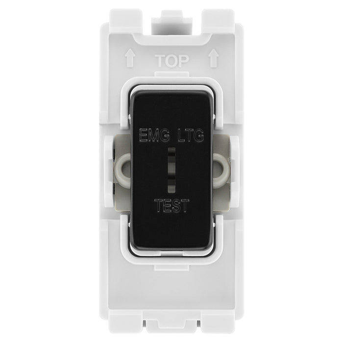 BG Nexus RFB12EL Matt Black 2 Way Single Pole Emergency Light Test Secret Key 20 Amp Grid Switch