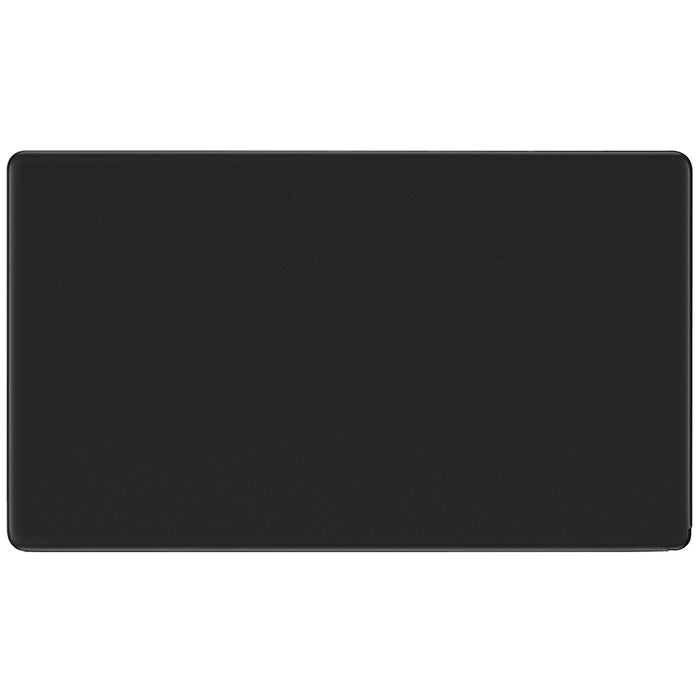 BG Nexus Flatplate Screwless Matt Black Double Blanking Plate FFB95