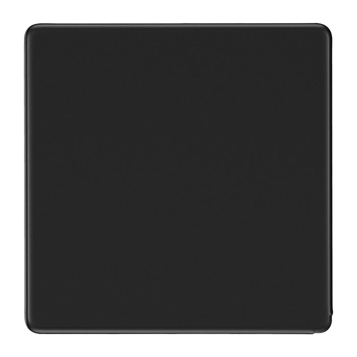 BG Nexus Flatplate Screwless Matt Black Single Blanking Plate FFB94
