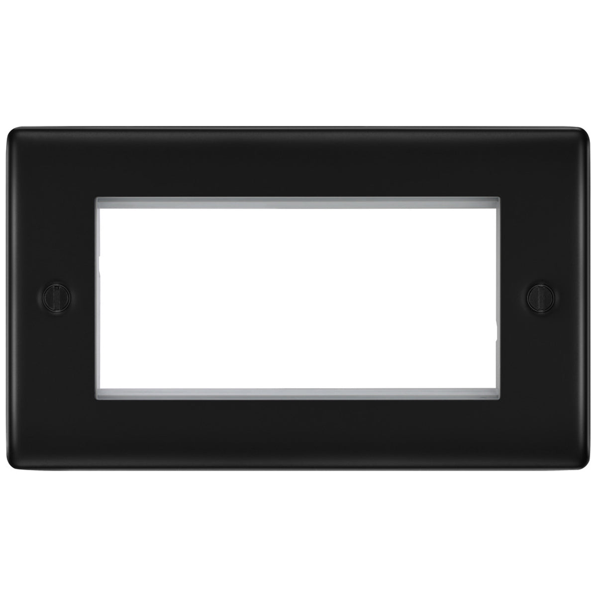 BG Nexus Matt Black Double 4 Gang Euro Module Front Plate 4 Module NFB ...