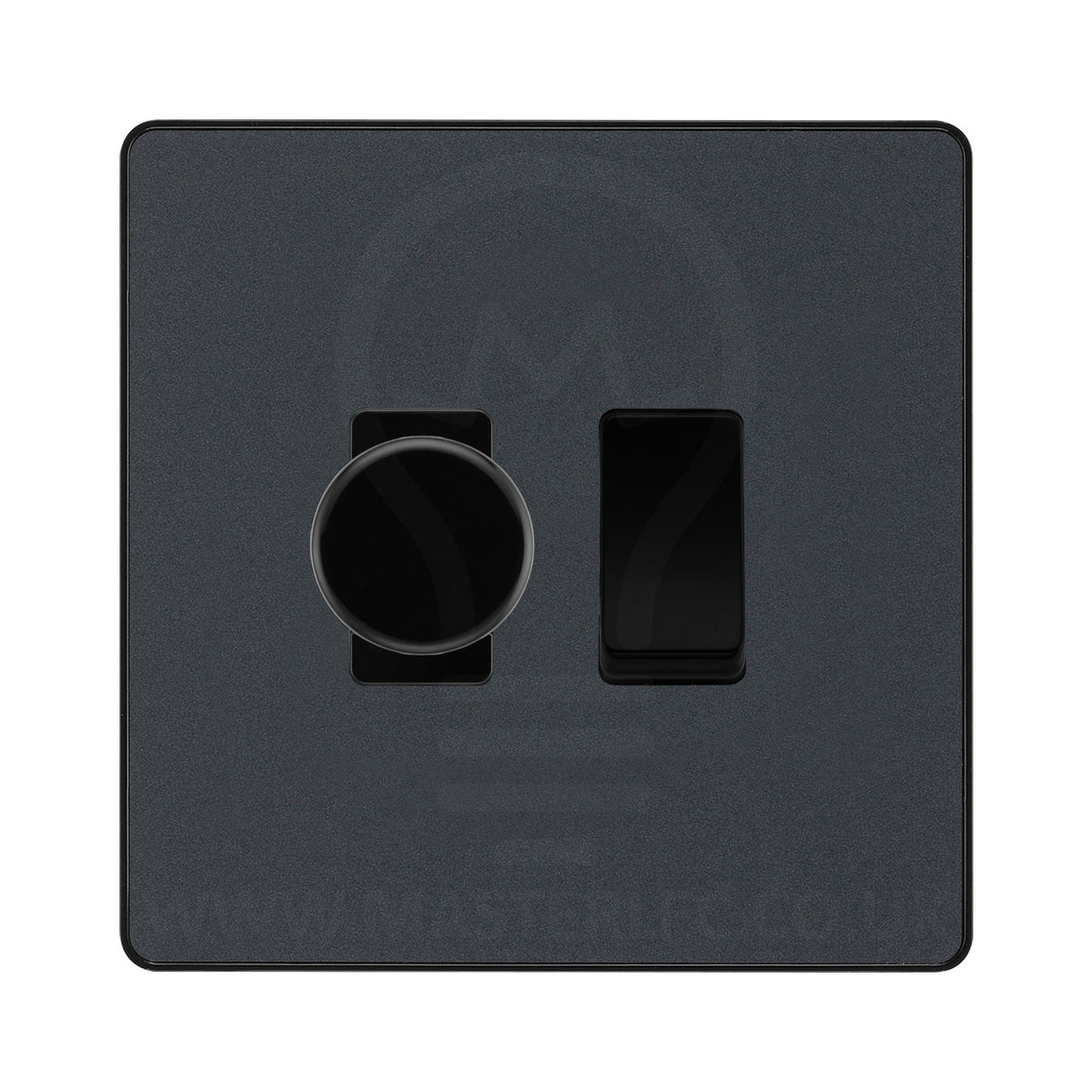 BG Evolve Matt Grey 2 Gang Light Switch 1x Trailing Edge LED Dimmer 1x ...