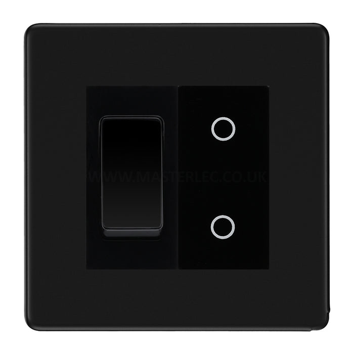 BG Nexus Screwless Matt Black 2 Gang Custom Switch 1x 2 Way Switch 1x Master Touch Dimmer