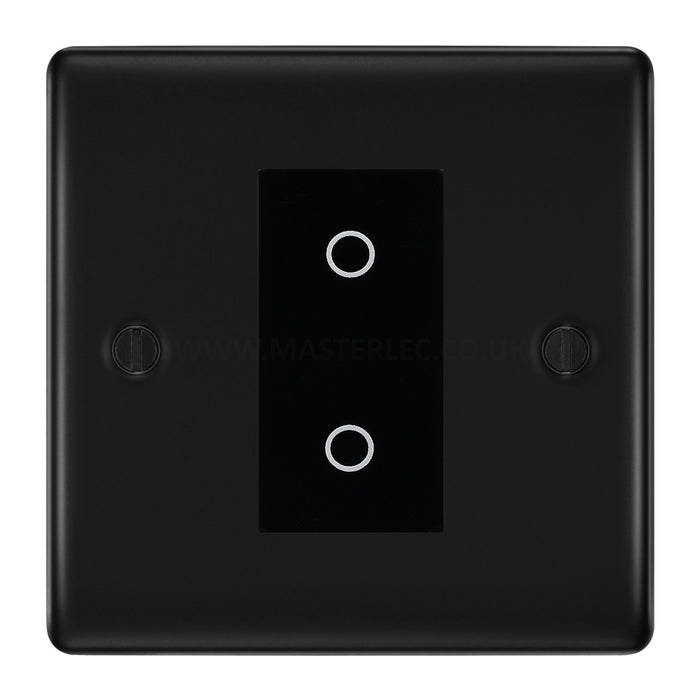BG Nexus Matt Black Single Secondary Touch Dimmer Switch Black Insert