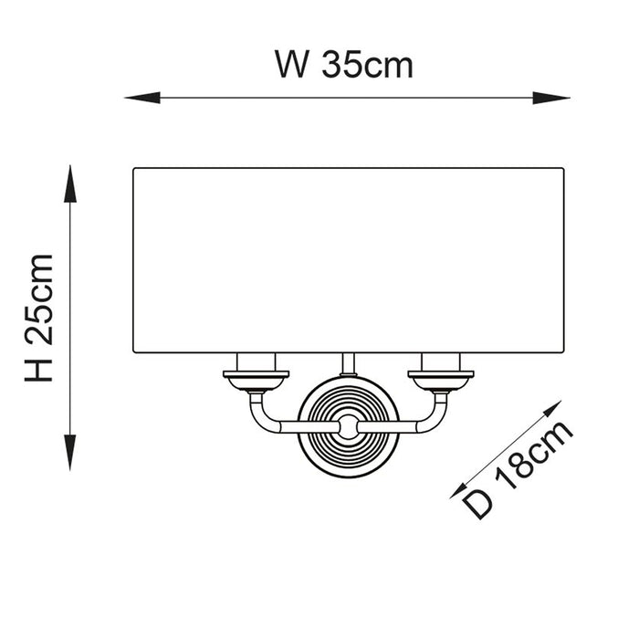 Endon Lighting Brushed Chrome Natural Highclere 2lt Wall Light 94403