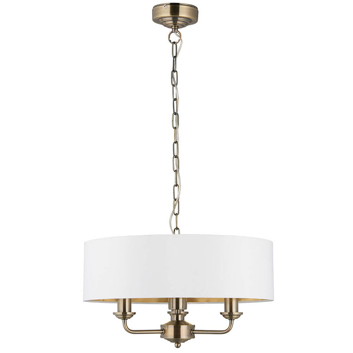 Endon Lighting Antique Brass Vintage Highclere 3lt Pendant 98934