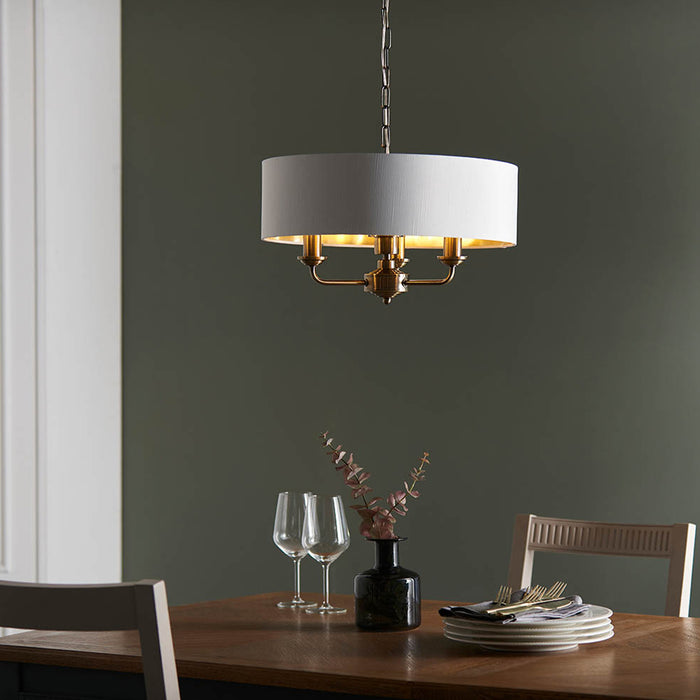 Endon Lighting Antique Brass Vintage Highclere 3lt Pendant 98934