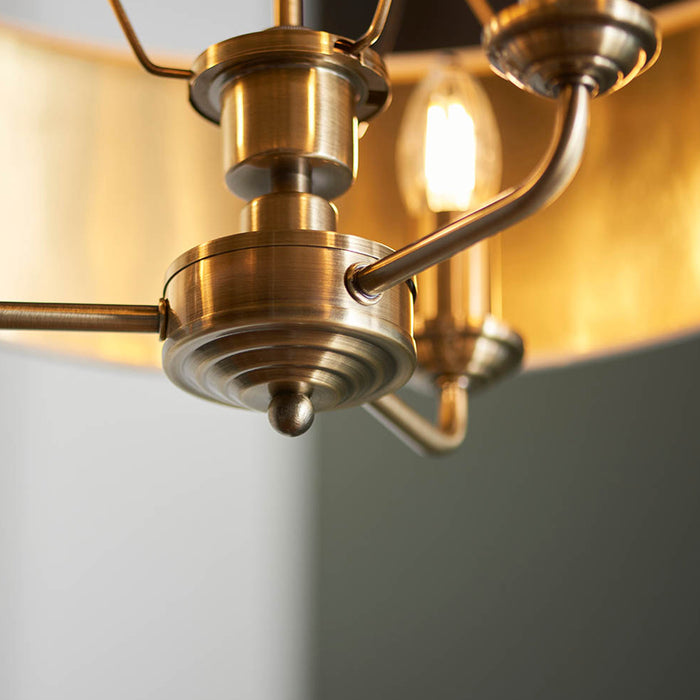 Endon Lighting Antique Brass Vintage Highclere 3lt Pendant 98934