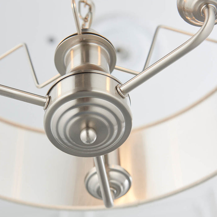 Endon Lighting Brushed Chrome Natural Highclere 3lt Pendant 94361