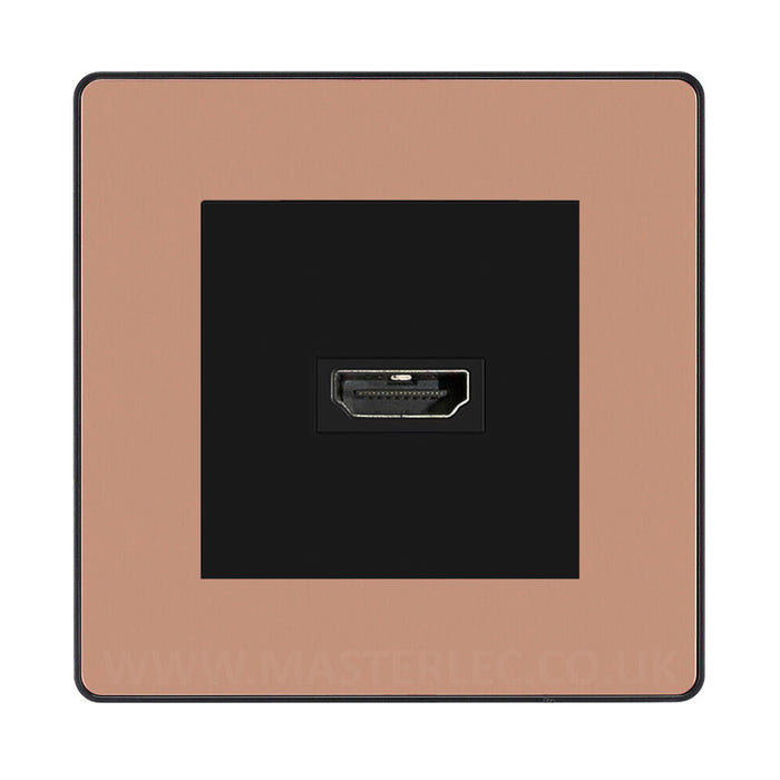 BG Evolve Polished Copper Screwless 1 Gang HDMI Socket