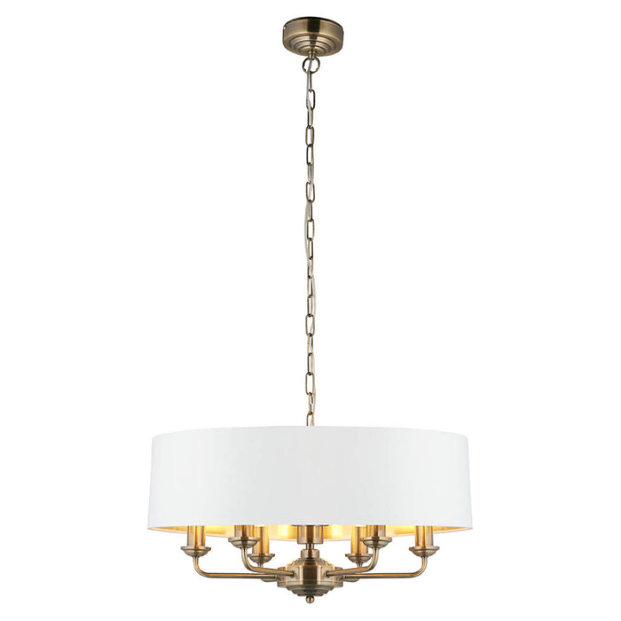 Endon Lighting Antique Brass Vintage Highclere 6lt Pendant 98933