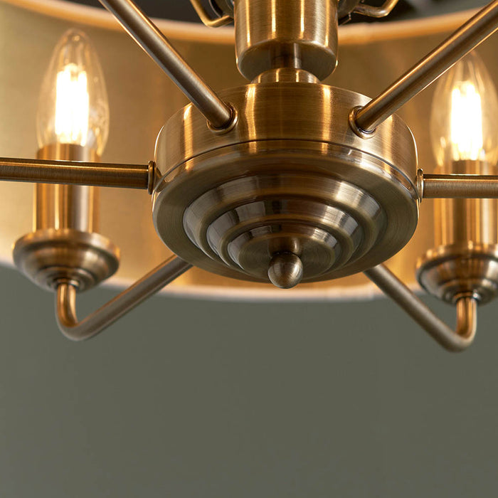 Endon Lighting Antique Brass Vintage Highclere 6lt Pendant 98933