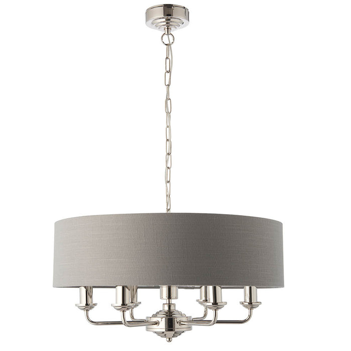 Endon Lighting Bright Nickel Vintage Highclere 6lt Pendant 94373