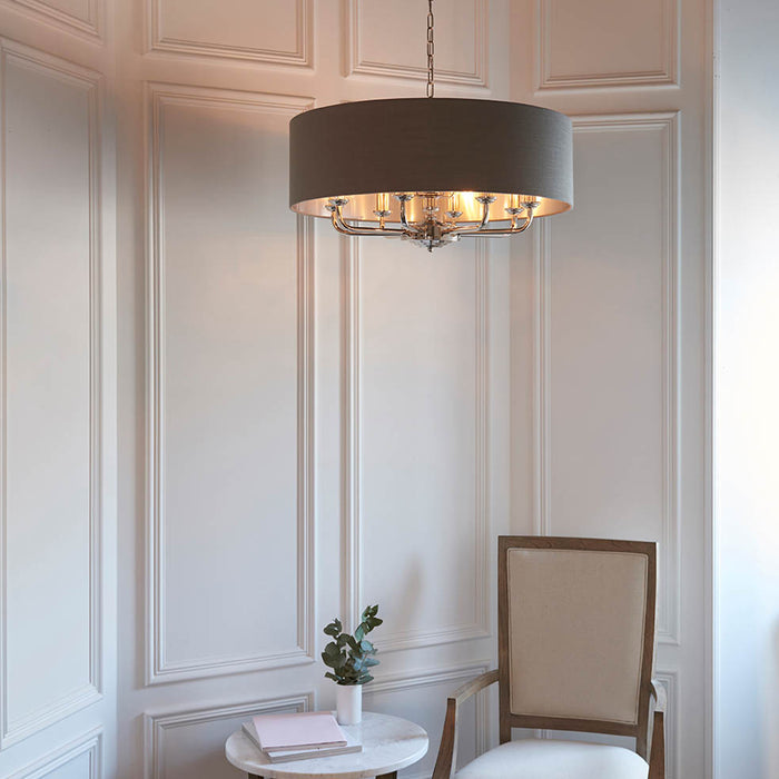 Endon Lighting Bright Nickel Vintage Highclere 6lt Pendant 94373