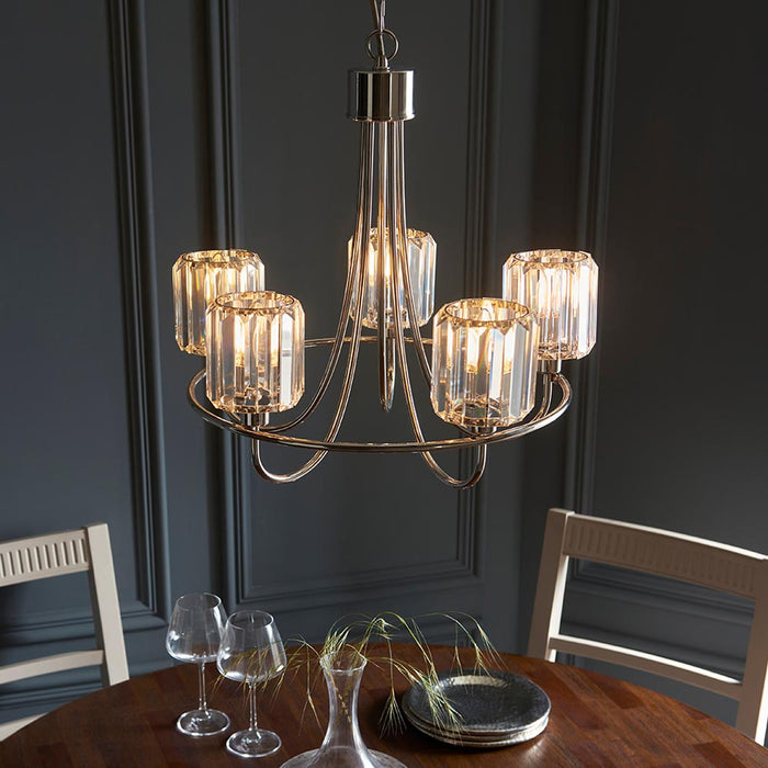 Endon Lighting Bright Nickel Berenice 5 Light Pendant 104108