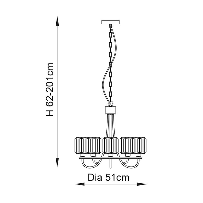 Endon Lighting Bright Nickel Berenice 5 Light Pendant 104108