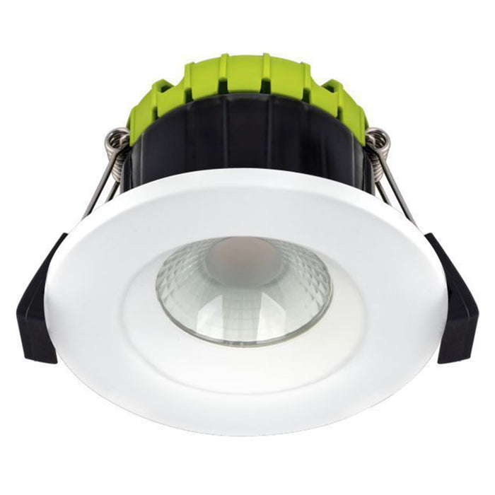 Luceco EFCB60W40 FType Compact Matt White IP65 6W 600lm Cool White 90mm Dimmable LED Fire- Rated Regressed Downlight
