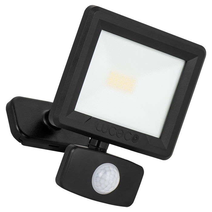 Luceco 10-Watt Essence Security PIR Floodlight with Ball Joint EFLD10B40P-06 4000K IP65 Black