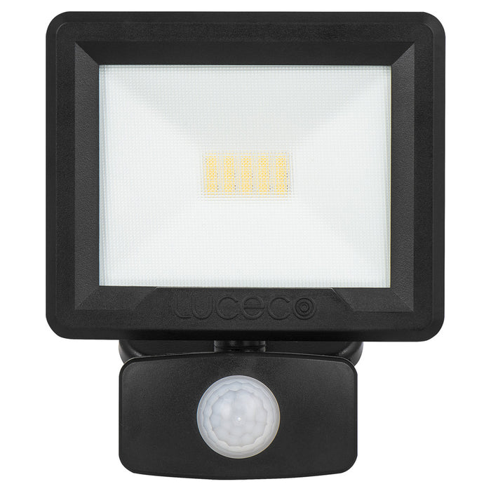 Luceco 10-Watt Essence Security PIR Floodlight with Ball Joint EFLD10B40P-06 4000K IP65 Black