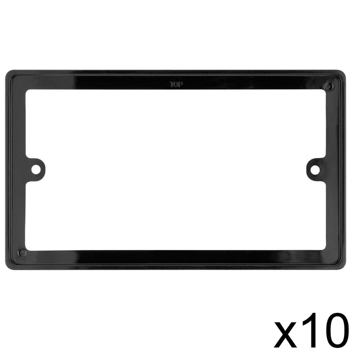 10x BG Nexus 818/B Black 2 Gang Double 10mm Depth Rectangular Spacer Frame Back Box Plate 818/B-01