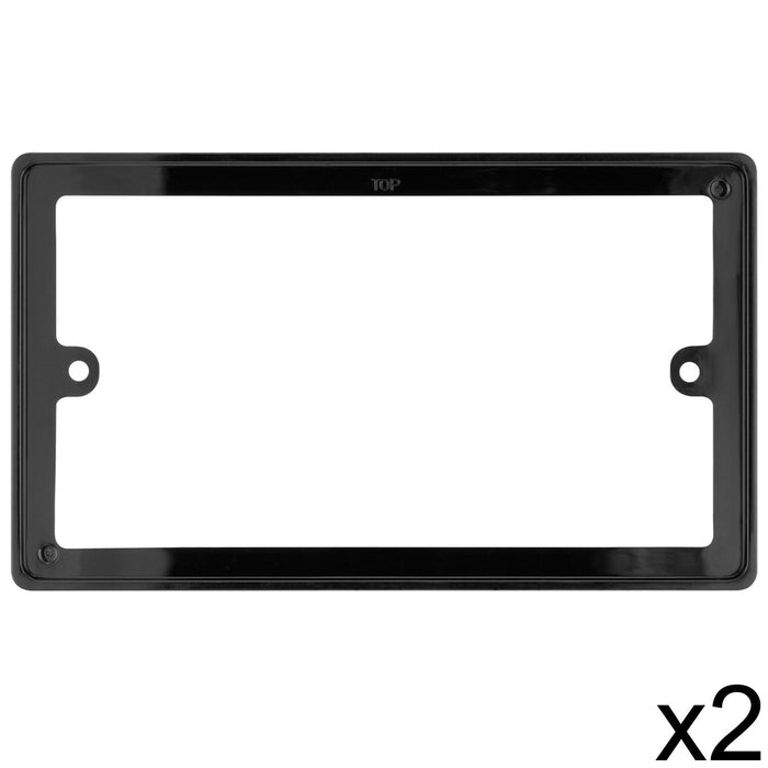 2x BG Nexus 818/B Black 2 Gang Double 10mm Depth Rectangular Spacer Frame Back Box Plate 818/B-01