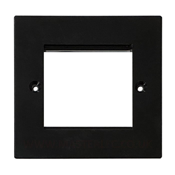 Black Square Edge Single 2 Gang Euro Module Faceplate Plastic Modular Faceplate