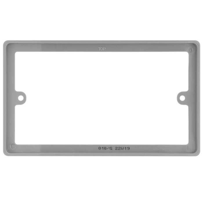 BG Nexus 818/G Grey 2 Gang Double 10mm Depth Rectangular Spacer Frame Back Box Plate 818/G-01