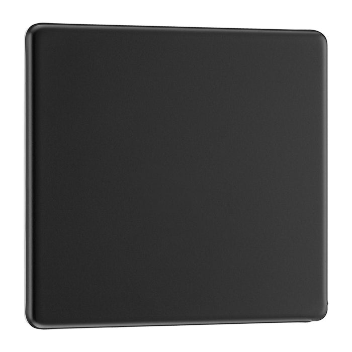 BG Nexus Flatplate Screwless Matt Black Single Blanking Plate FFB94