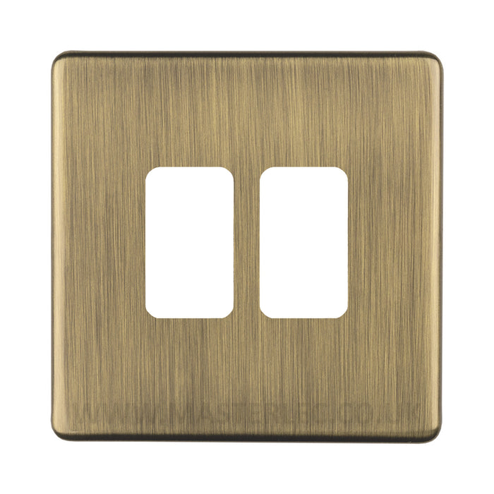 Antique Brass Screwless Custom Grid Plate Switch Components GCAB Full Range