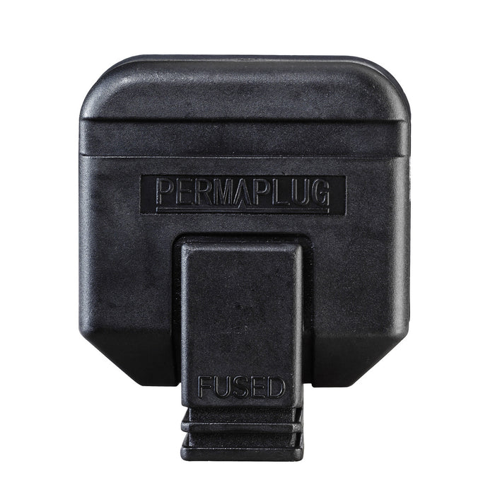 10x Black Rubber Plug Top Heavy Duty Permaplug 13 Amp Fused 3 Pin Plug HDPT13B