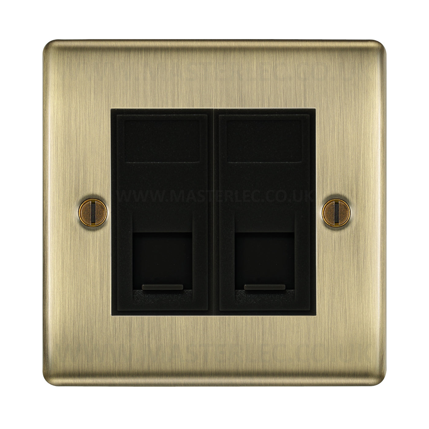 BG Antique Brass NABRJ4526AB 2 Gang RJ45 CAT6A Data Ethernet Outlet So ...