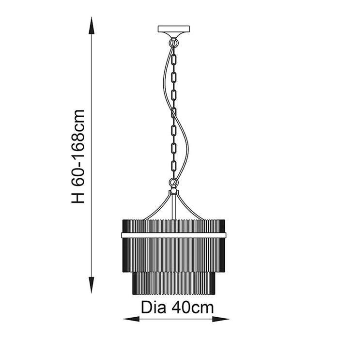 Endon Lighting Antique Brass Marietta 3lt Pendant 99167