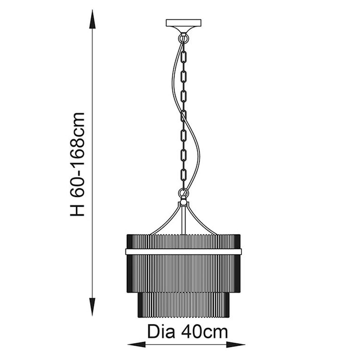 Endon Lighting Bright Nickel Marietta 3lt Pendant 104113